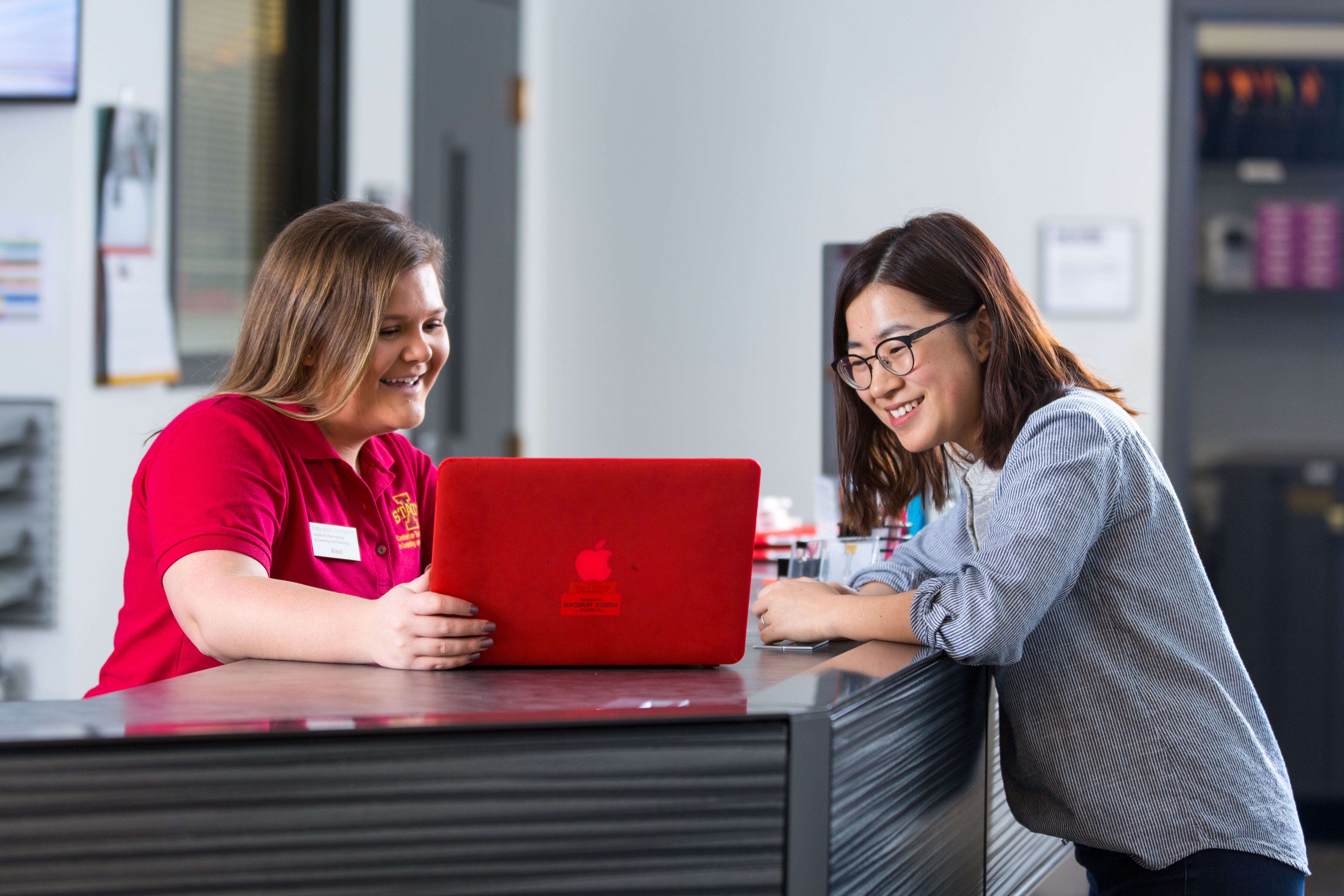 CTLT employee helping a student