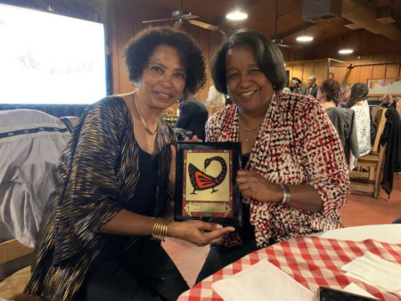 Connie Hargrave and Anita Rollins accepting award.